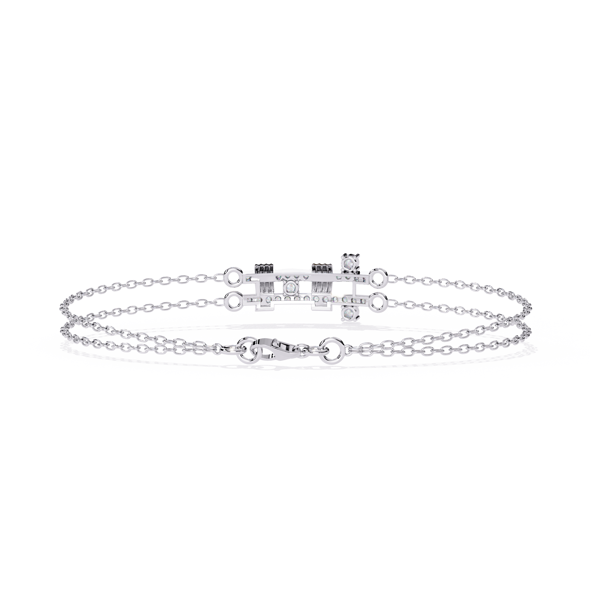 Solitairekart 0.27ct Dual Cross Natural Diamond Bracelet-HI Color, VS-SI Clarity
